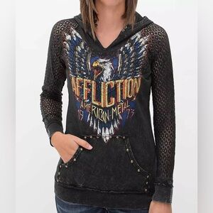 Affliction Born To Run Black Hoodie Size Small